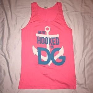 Neon pink Delta Gamma tank top